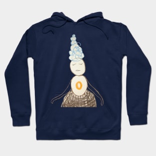 quirky blue hairdo charcter Hoodie